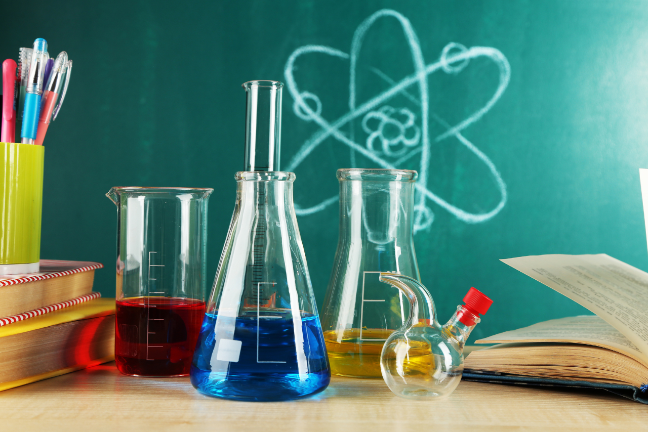 test tubes science desk